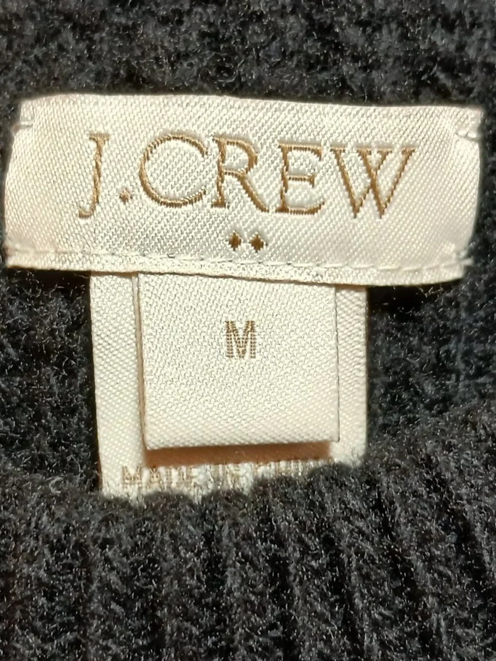 J. CREW Black Crew Neck Sleeveless Ribbed Wool Sweater Vest